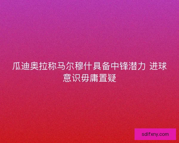 瓜迪奥拉称马尔穆什具备中锋潜力 进球意识毋庸置疑