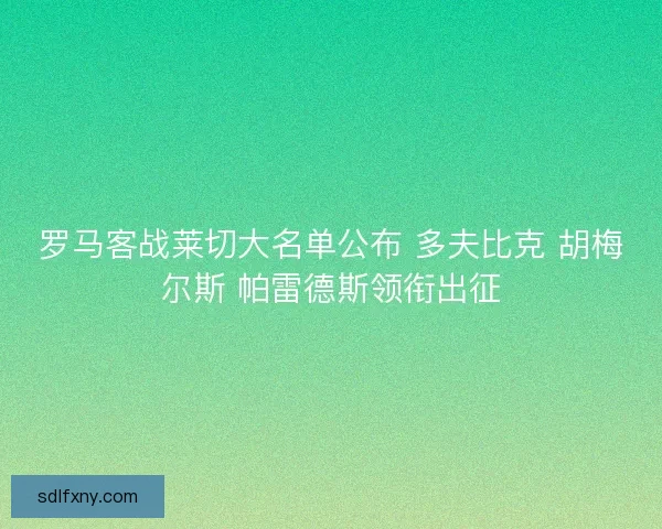 罗马客战莱切大名单公布 多夫比克 胡梅尔斯 帕雷德斯领衔出征