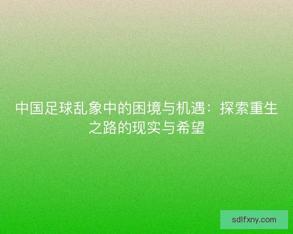 中国足球乱象中的困境与机遇:探索重生之路的现实与希望 中国足球乱象中的困境与机遇:探索重生之路的现实与希望